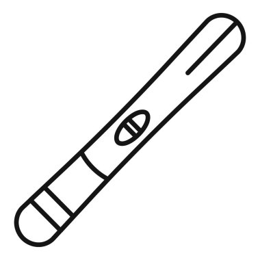 Elde taşınabilir hamilelik testinin siyah beyaz çizgisi sanatı olumlu sonuç göstergesidir.