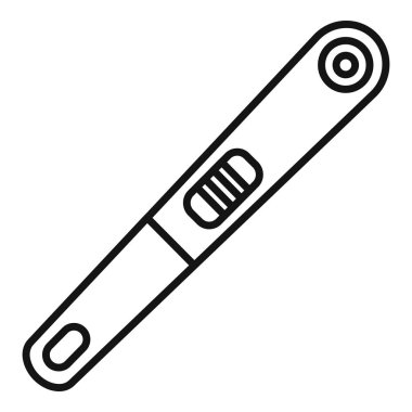 Tıbbi bilgiler için uygun bir dijital termometrenin siyah beyaz çizgi çizimi