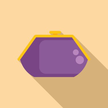 Minimalist düz tasarım ve vektör sanatıyla şık ve renkli bir cüzdan çizimi