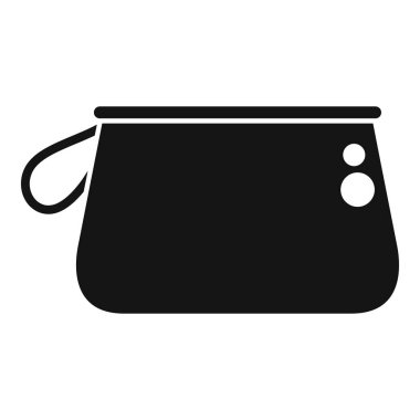 Siyah makyaj kesesi siluetinin vektör çizimi, simgeler veya tasarım elementleri için mükemmel