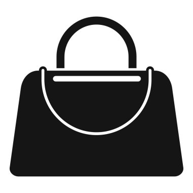 Simgeler ve moda temaları için mükemmel siyah bir el çantası siluetinin vektör çizimi