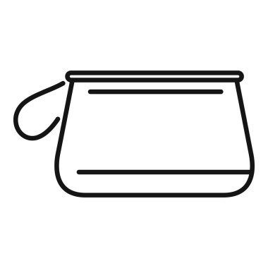 Basit bir kozmetik poşet çizimi, simgeler veya logolar için mükemmel