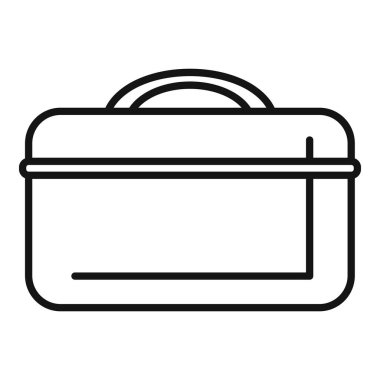 Bir evrak çantasının minimalist siyah beyaz taslağı, iş simgeleri için mükemmel.