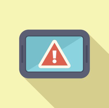 Akıllı telefon ekranındaki bir uyarı uyarısının basit vektör illüstrasyonu