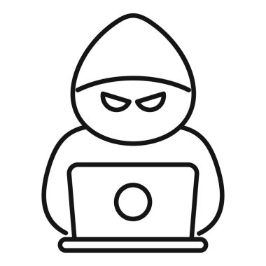 Çevrimiçi veri sızıntısı ve kimlik hırsızlığına karşı korunmak için dizüstü bilgisayarı ve siber güvenlik teknolojisine sahip bilgisayar simgesi