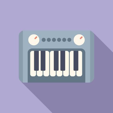 Mavi ve mor arkaplanda vektör tasarımı olan renkli karikatür melodileri. Müzik eğitimi için mükemmel. Rüzgar enstrüman simgesi