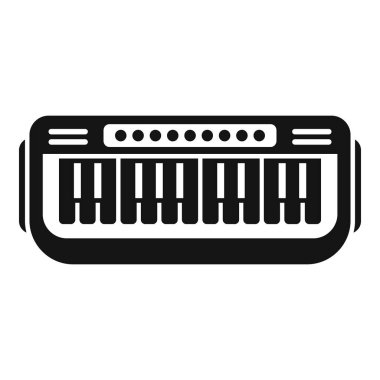 Siyah beyaz bir mızıka simgesinin basit vektör çizimi