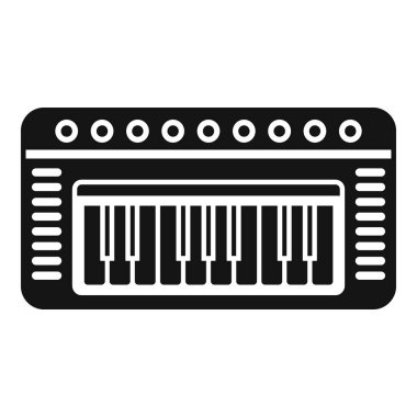 Bir sentezleyici klavyesinin basit simge tasarımı, müzikle ilgili içerik için mükemmel