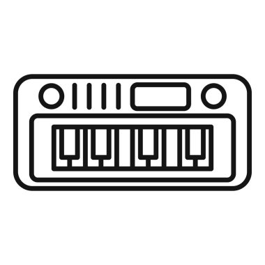 Bir sentezleyici klavye simgesinin, müzikle ilgili tasarım için ideal basit bir çizgi sanat tarzında vektör illüstrasyonuName