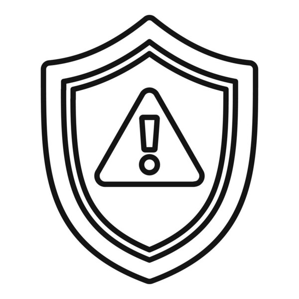 Простая иконка с изображением щита с символом опасности восклицания