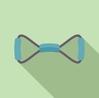 Düz dizayn ve uzun gölge efektli mavi bir halterin minimalist çizimi