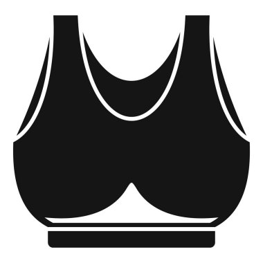 Siyah spor sütyen ikonunun vektör çizimi. Forma ve giysi tasarımları için mükemmel.