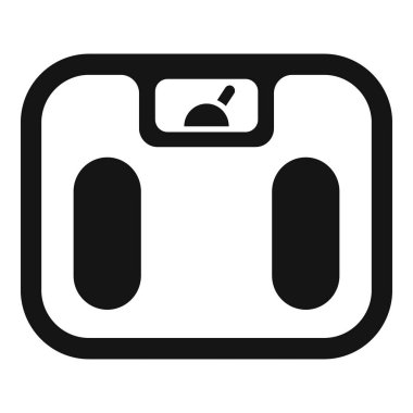 Ağırlık ölçümü, sağlık, zindelik ve diyet için minimalist düz tasarımda vektör dijital banyo ölçek ikonu