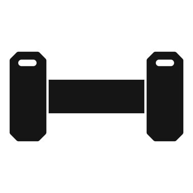 Siyah bir dambıl siluetinin vektör çizimi, fitness ile ilgili tasarımlar için mükemmel