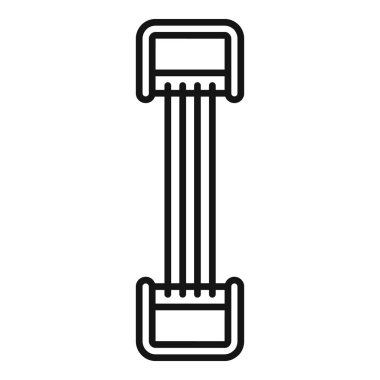 Web, mobil, kullanıcı arayüzü, yazıcı tablosu, basit çizgi sanat tasarımı, markalaşma ve logo amblemi için mükemmel olan jimnastik paralel barlarının minimalist siyah ve beyaz vektör çizimi