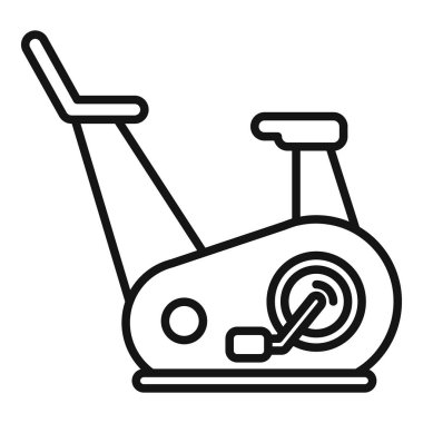 Modern durağan egzersiz bisikletinin siyah-beyaz çizgili sanat çizgisi çizimi