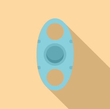 Modern düz tasarım tarzı ve uzun gölgesi olan basitleştirilmiş sanatçı paleti çizimi