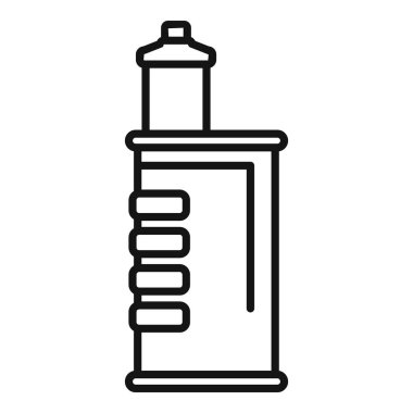 Tıbbi kullanım için açık ölçümlerle bir şırınganın siyah beyaz çizgi çizimi