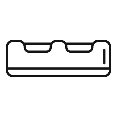 Siyah ve beyaz elektronik aygıtlar için basit bir şarj dokunun çizgi sanat vektörü