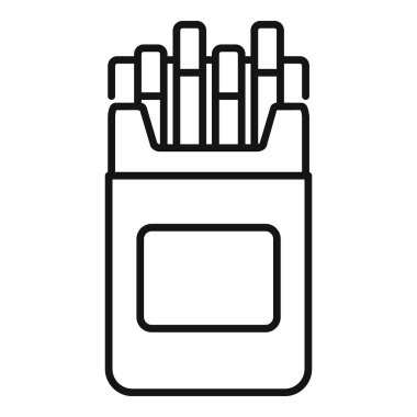 Bir sigara paketinin vektör çizgisi çizimi, simgeler, logolar ve tasarım ögeleri için uygundur