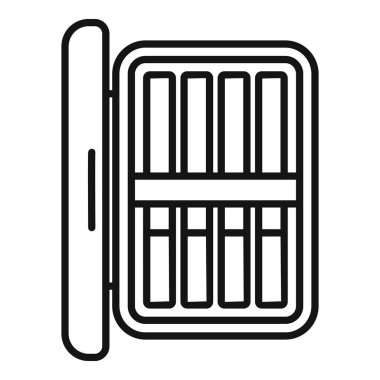 Bir kitaplığın basit doğrusal simgesi, çeşitli tasarım kullanımları için uygundur