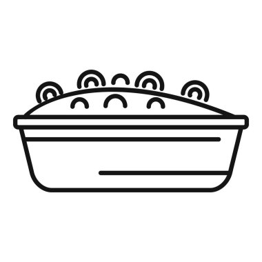 Buhar ve minimalist tasarımı olan, dijital ve basılabilir kullanım için mükemmel, ev yapımı ve konforu temsil eden basit siyah ve beyaz el yapımı pasta çizimi çizimi çizimi.