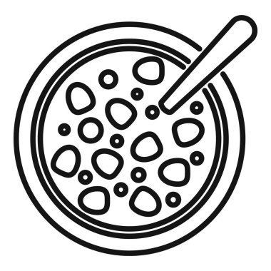 Bakteriyel büyüme ve örnek döngüsünü gösteren bir petri kabının siyah ve beyaz çizgi çizimi