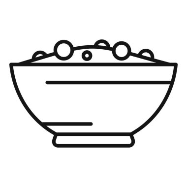 Kenarında kabarcıklar olan basit bir kasenin ayrıntılı çizgisi çizimi