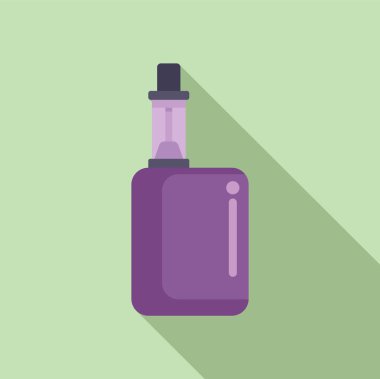 Modern flat design illustration of a purple perfume spray bottle on a pastel background clipart
