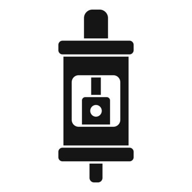 Tek renkli vektör ikonu elektrik kavramları için uygun bir kartuş fünyesi tasvir ediyor