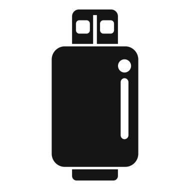 Beyaz arkaplan üzerinde bir usb flash disk simgesinin sadeleştirilmiş vektör çizimi