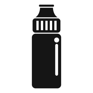 Basit siyah siluet tarzında bir su şişesi simgesinin vektör çizimi