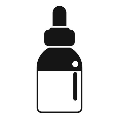 Tasarım ve web kullanımı için bir damlatıcı şişe siluetinin basit vektör çizimi