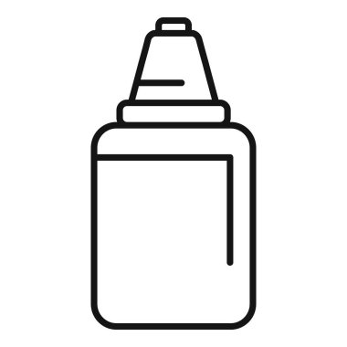 Basit bir yapıştırıcı şişesinin siyah ve beyaz çizgi sanat vektörü, eğitim ve zanaat simgeleri için uygundur