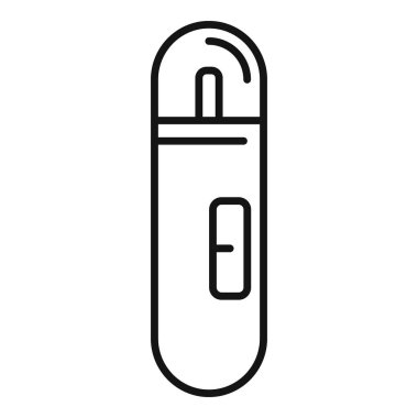 Basit bir USB çubuğunun siyah beyaz çizimi, simgeler veya teknikle ilgili tasarımlar için idealdir