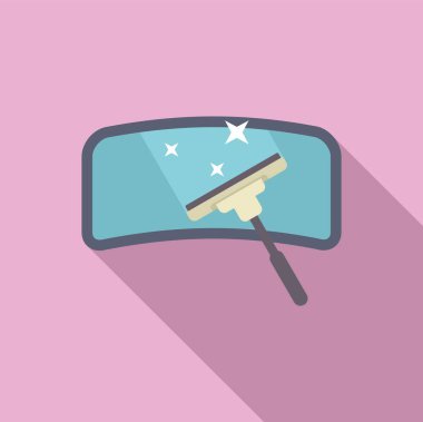 Pembe arka planda parlak bir arabanın cam sileceğinin vektör grafiği