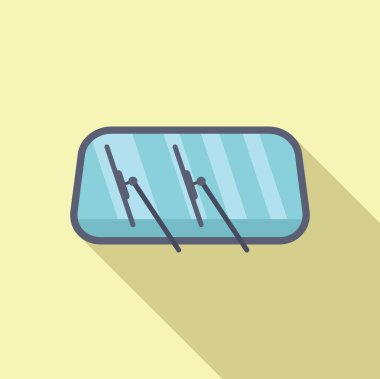 Silecekli, uzun gölgeli arabaların ön camlarının vektör çizimi