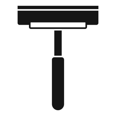 Beyaz bir arkaplanda izole edilmiş cam temizleyicisi simgesinin düz tasarım vektör çizimi. Konut veya ticari temizlik aracı grafikleri için mükemmel