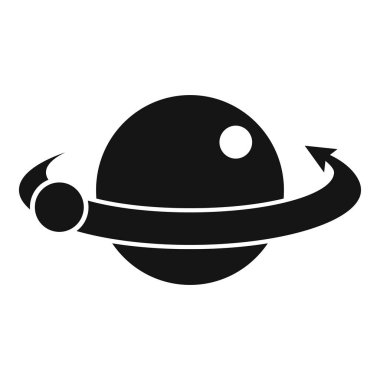 Modern markalaşma ve kurumsal kimlik tasarımı için gök, kozmik ve astronomik temalı vektör illüstrasyonuna sahip soyut uzay yörüngesi simgesi