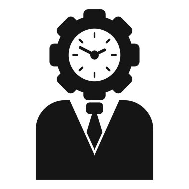 İş hayatında verimli zaman yönetimi simgesi olarak çark ve saati ofis ortamında verimlilik ve organizasyon sembolleri olarak kullanarak, dakiklik ve iş hayatı dengesini vurgulayarak