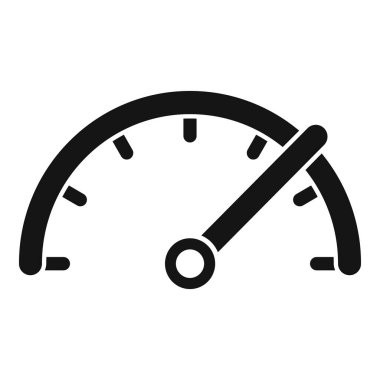 Beyaz arkaplan ile basit bir siyah hız göstergesi gösterimi