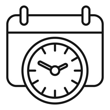 Çizgi çizimi takvim ve saati birleştirerek zaman ve çizelgeyi sembolize ediyor