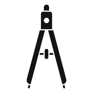 Teknik tasarım kavramları için ideal bir taslak pusula siluetinin vektör çizimi