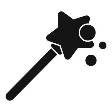 Siyah beyaz bir yıldız ve daireleri olan sihirli bir asanın vektör çizimi