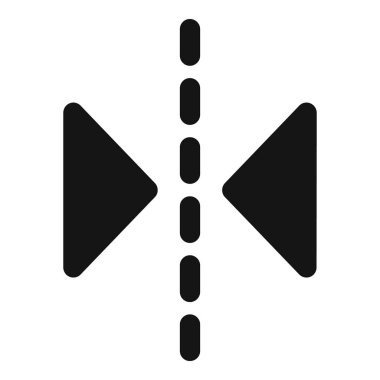 Temiz beyaz bir arkaplanda izole edilmiş, siyah genişleme sembolünün yüksek kontrastlı bir vektör çizimi