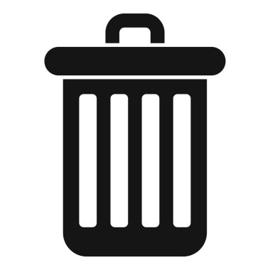 Basit bir siyah çöp kutusu simgesinin vektör çizimi, web ve uygulama kullanımı için mükemmel