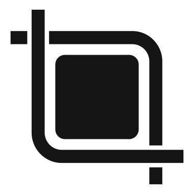 Bir kareye benzeyen geometrik spiral şekilli minimalist monokrom simgesi