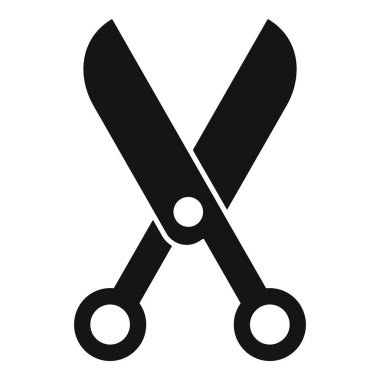 Beyaz arkaplanda izole edilmiş basit bir siyah makas simgesinin vektör çizimi