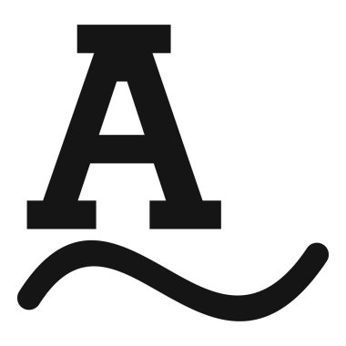 Cesur bir harfin grafiksel simgesi. Sanatsal alt çizgi kıvrımlı, logolar için uygun.