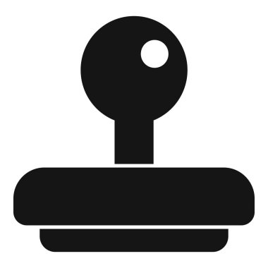 Basit siyah ve beyaz bir dizaynda geleneksel bir kauçuk damganın vektör simgesi